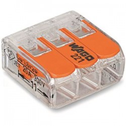 BORNE DE CONNEXION 3 x 0,08-4 mm²  FILS SOUPLE/RIGIDE TRANS X50 - NEW