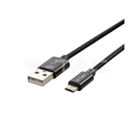 1M MICRO USB BRAIDED NYLON CABLE-BLACK(PLATINUM SERIES)