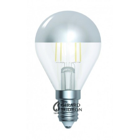 "Sphérique G45 Filament LED ""Calotte Argentée"" 4W E14 2700K 350Lm D